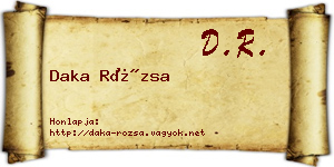 Daka Rózsa névjegykártya