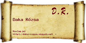Daka Rózsa névjegykártya